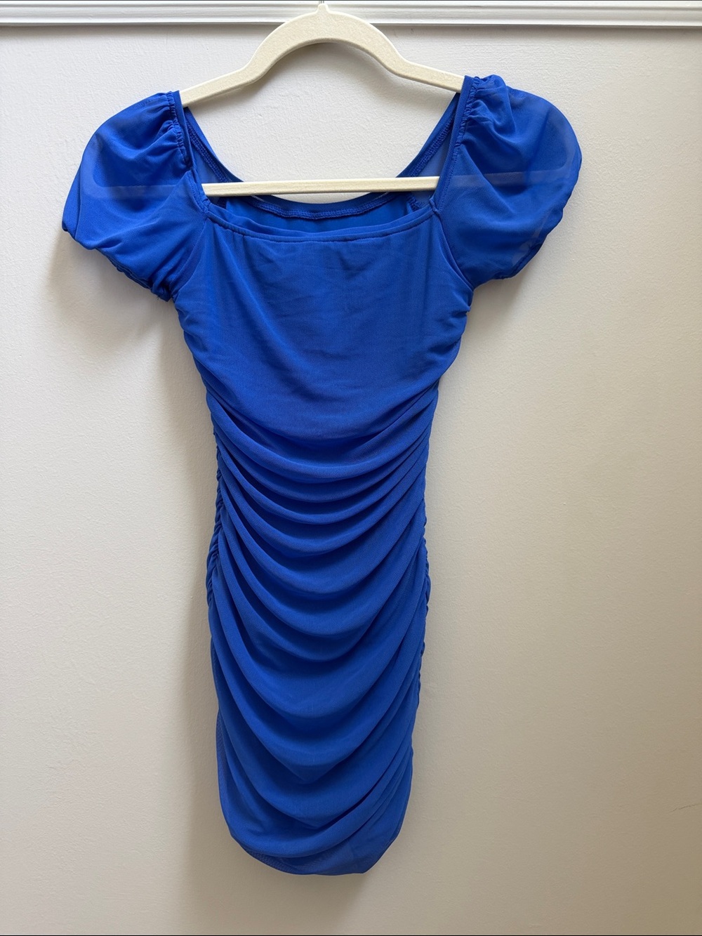 Katie J NYC Girls Blue Puff-Sleeve Ruched Dress Sz L-12